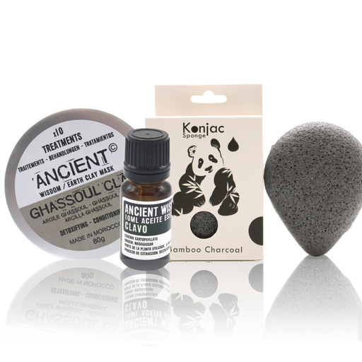 [BNDL-17] Esponja Konjac Negra, Arcilla y Aceite Esencial