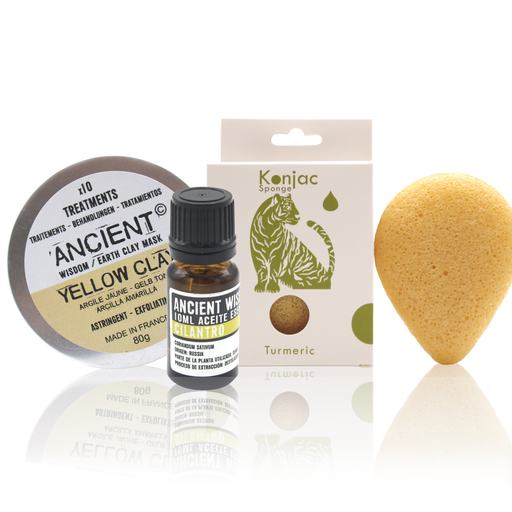 [BNDL-20] Esponja Konjac Amarilla, Arcilla y aceite esencial
