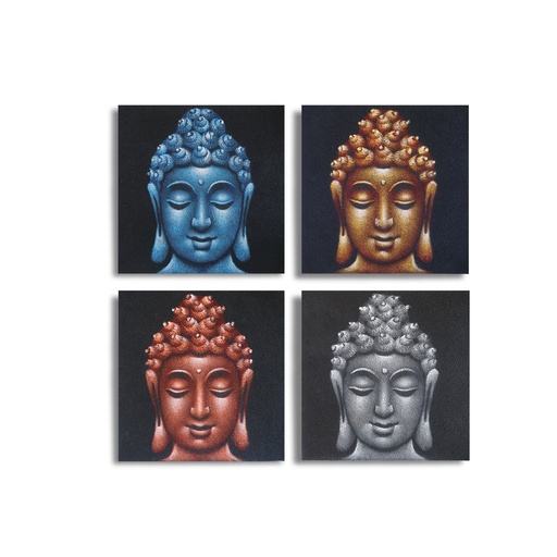 [BAP-15] Set de 4 Detalles de Cabezas de Buda en Arena 30x30cm