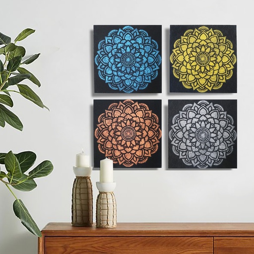 [BAP-17] Set de 4 Detalles de Brocados de Mandalas 30x30cm