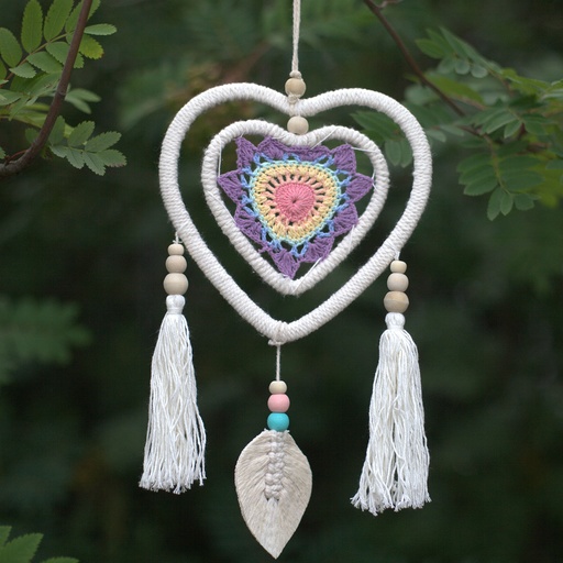 [VDC-02] Atrapasueños - Corazón Multicolor Mediano