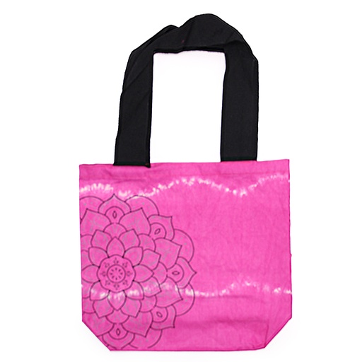 [TDB-07] Bolsas de Algodón "Tie Dye" (170g) - 38x42x12cm -  Mandala - Magenta - Asa Negra