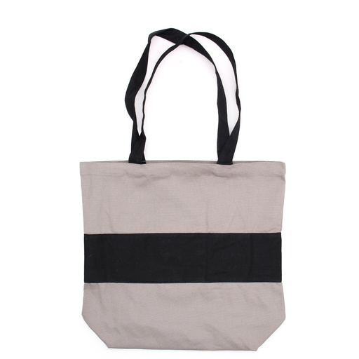 [COTT-15] Bolsas de Algodón de Dos Tonos - 38x42x12cm - Gris y Negro - 280g