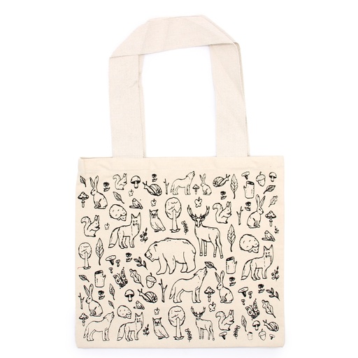 [COTT-10A] Bolsas de Algodón de Compra Grandes - 38x42cm - Vida Silvestre - 280g