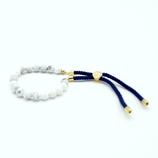 [GemSB-04] Pulsera de hilo azul marino de Khaulita Blanca