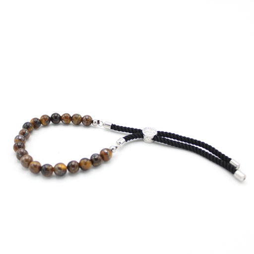 [GemSB-07] Pulsera de hilo negro con Ojo de Tigre