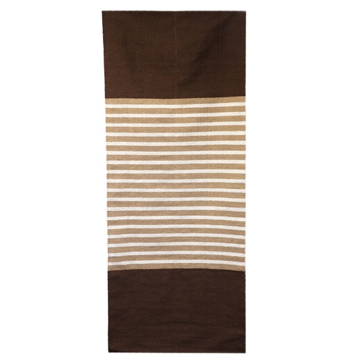[ICR-02] Alfombra India de Algodón - 70x170cm - Marrón Oscuro / Beige