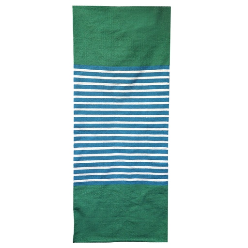 [ICR-06] Alfombra India de Algodón - 70x170cm - Azul/ Verde