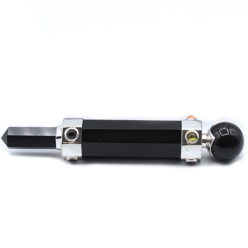 [HWand-58] Varita Curativa de Cristal Hexagonal - 12 cm - Ágata Negra
