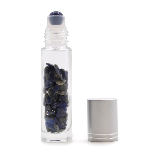 [CGRB-09] Botella de rodillo de aceite esencial de piedras preciosas - Sodalita - Tapa plateada