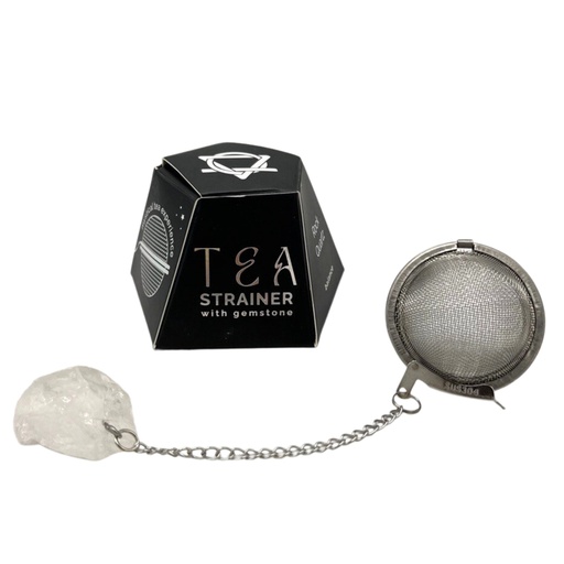 [CGTS-02] Colador de té de piedras preciosas de cristal crudo - Cuarzo de roca