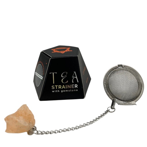 [CGTS-04] Colador de té de piedras preciosas de cristal crudo - Cornalina