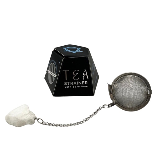 [CGTS-08] Colador de té de piedras preciosas de cristal crudo - Rainbow Moonstone