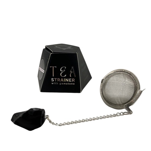 [CGTS-11] Colador de té de piedras preciosas de cristal crudo - Obsidiana negra