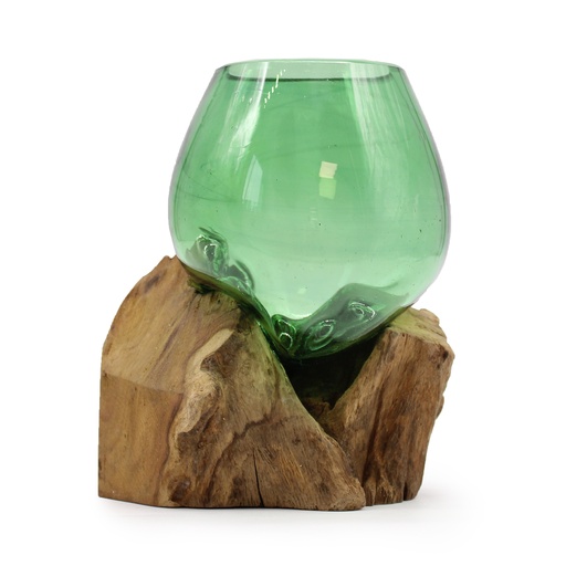 [RBB-01] Botellas de cerveza recicladas - Tazón pequeño en madera