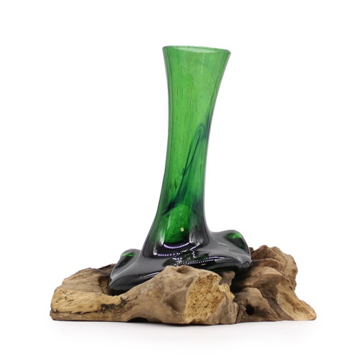 [RBB-06] Botellas de cerveza recicladas - Vase de flor en madera