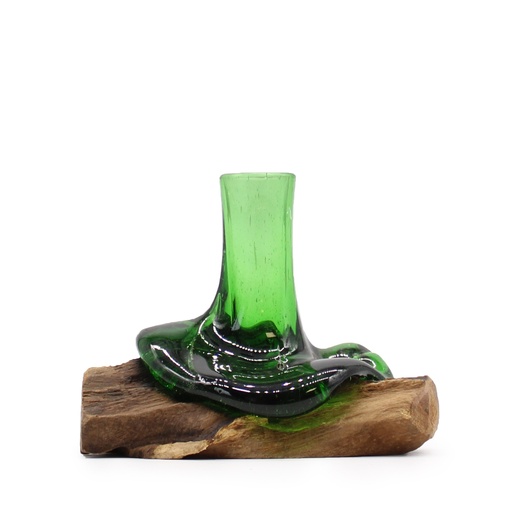 [RBB-07] Botellas de cerveza recicladas -Mini vase de flor en madera