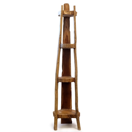 [TDS-03] Rinconera 4 Estantes Teca Natural - 135cm altura