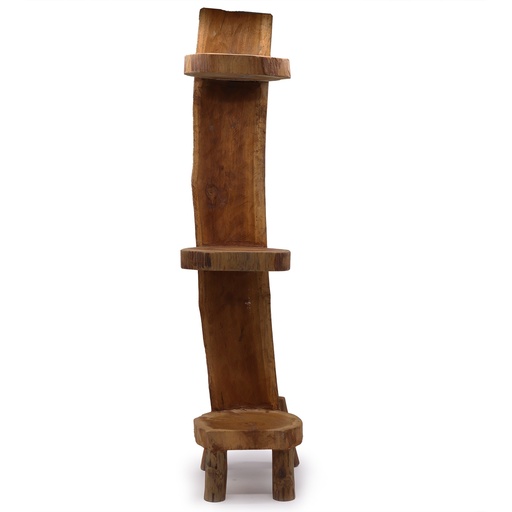 [TDS-05] Estantería de Leños de Teca Natural Expositor 3 Estantes 100cm altura