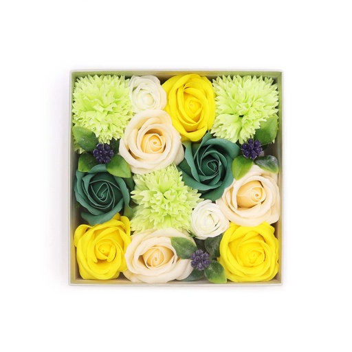 [SFBX-11] Caja Cuadrada - Celebraciones de Primavera - Amarillo y Verdes