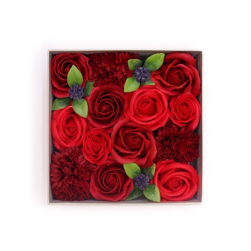 [SFBX-13] Caja Cuadrada - Rosas Rojas Clásicas