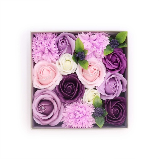 [SFBX-14] Caja Cuadrada - Rosa Lavanda y Clavel