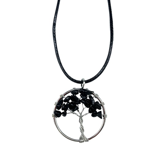 [TOLP-10] Colgante Árbol de la Vida - Ágata Negra