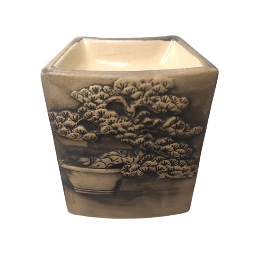 [CDes-22] Quemador Bonsai Pintado a Mano - Pizarra