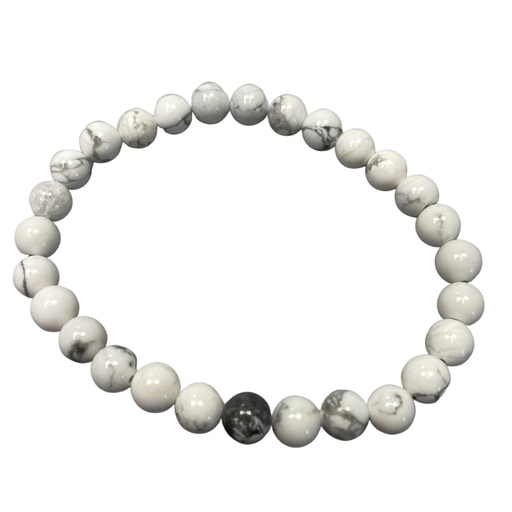 [ManB-08] Pulsera de Manifestación de Piedras Preciosas - Jaspe Blanco - Paz