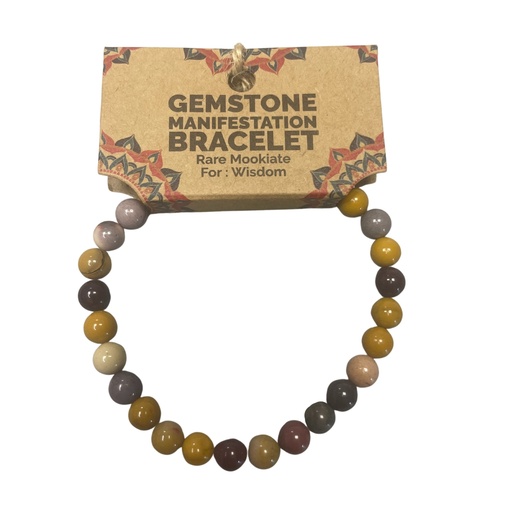 [ManB-12] Pulsera de manifestación de piedras preciosas - Mookiate raro - Sabiduría
