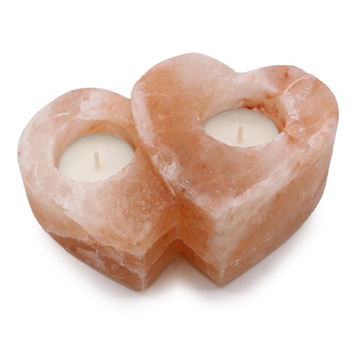[QSalt-89N] Portavelas Sal Doble Corazón 1Kg
