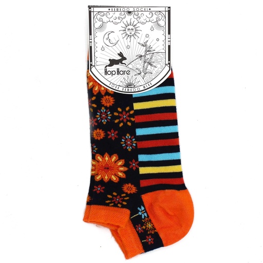 [BamSL-04M] Calcetines bajos de bambú Hop Hare M/L (41-46) - Mandala Flowers
