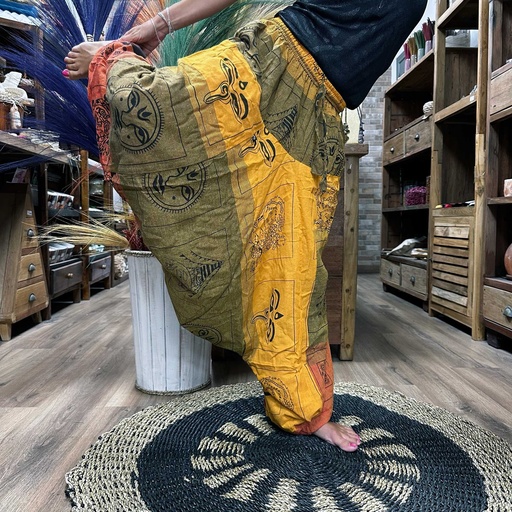 [YFP-06] Pantalones de yoga y festivales - Aladdin Himalayan Print en naranja
