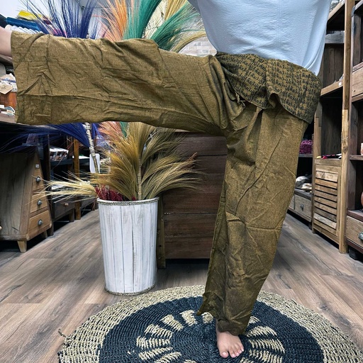 [YFP-09] Pantalones de yoga y festivales - Mantra mandala del pescador tailandés en naranja