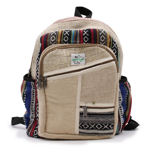[HempB-09] Mochila pequeña de cáñamo - Estilo Zig Zag Zips