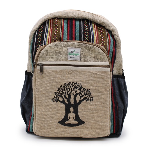 [HempB-14] Mochila Grande De Cáñamo - Bohdi Tree Design