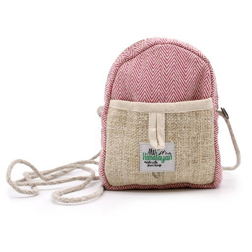 [HempB-17] Bolsa Móvil de Cáñamo con Cuerda - Color Aleatorio