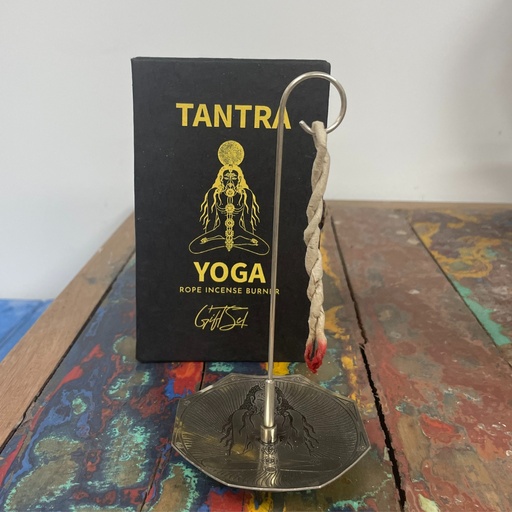 [RIH-04] Set Incienso Cuerda y Porta Incienso Plateado - Siete Chakras