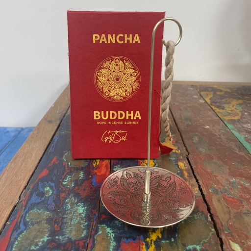 [RIH-06] Set Incienso Cuerda y Porta Incienso Plateado - Pancha Buddha