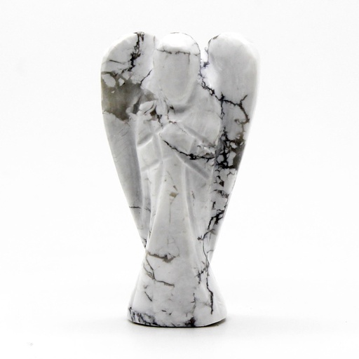 [GemF-35] Ángel de piedra preciosa tallada a mano - Howlite blanca