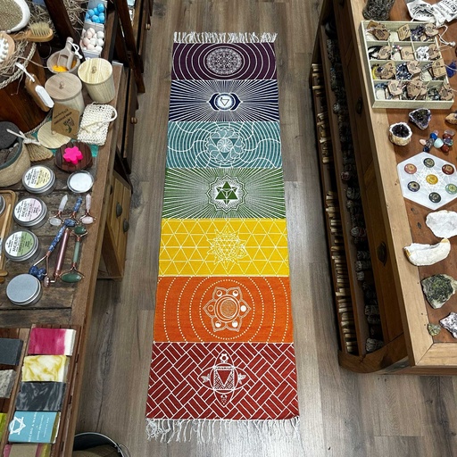 [ICR-07] Alfombra de Yoga 100% Algodón - 60x200cm - 7 Chakras