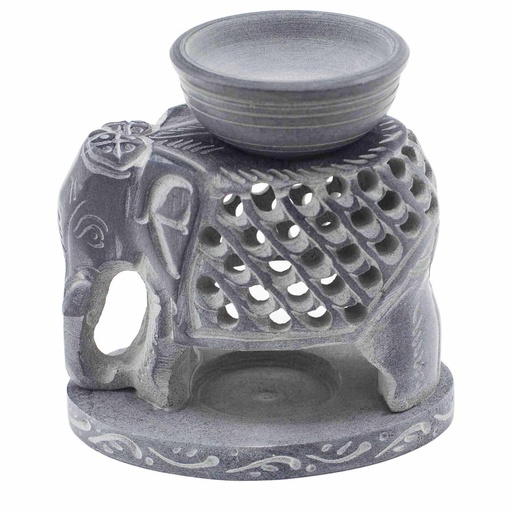 [SoapOB-16] Quemador de aceite de esteatita 10,5 cm - Elefante de pie