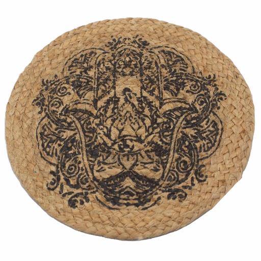 [NPMAT-10] Individual Natural - Yute - Estampado Hamsa