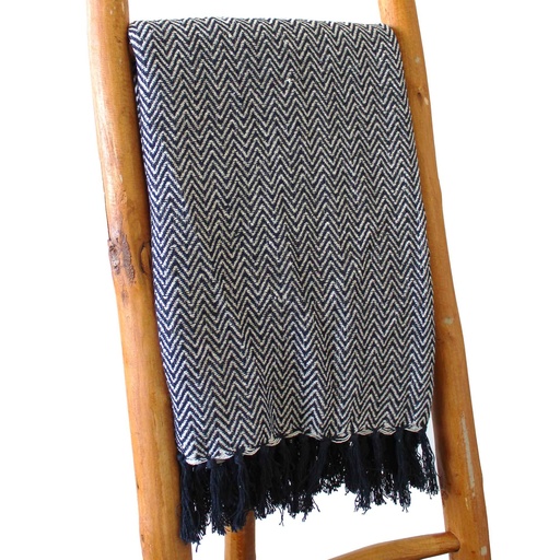 [BOHOT-01] Mantas Boho Comfort - 125x150cm - Azul marino Zigzag