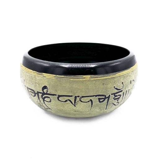 [TIB-110] Cuenco tibetano Earth Powder - Mantra Five Buddha - 16cm