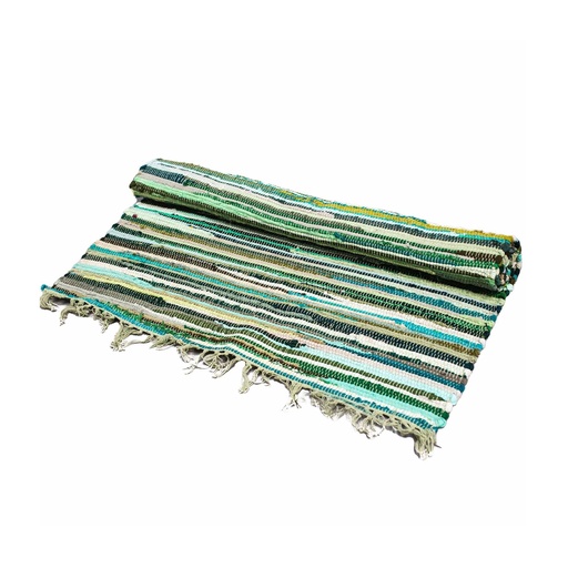 [VRUG-13] Alfombra de trapo pequeña - 50x90cm - calidad premium - Verdes naturales