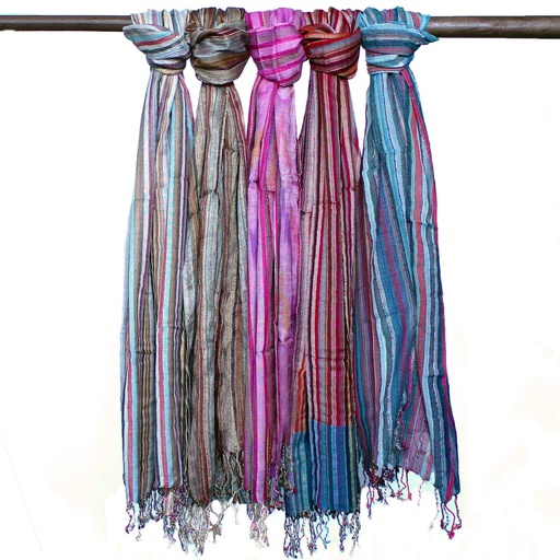 [BohoIS-02] Bufandas bohemias indias - 22x72cm - Azules aleatorios