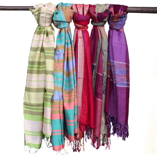 [BohoIS-05] Bufandas bohemias indias grandes - 28x72cm - Púrpuras al azar