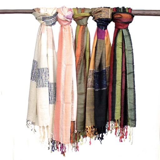 [BohoIS-07] Bufandas bohemias indias grandes - 28x72cm - Verdes al azar