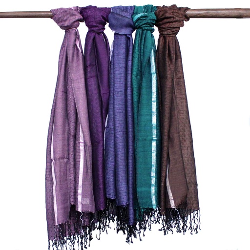 [BohoIS-08] Bufandas bohemias indias grandes - 28x72cm - Colores aleatorios con hilo dorado